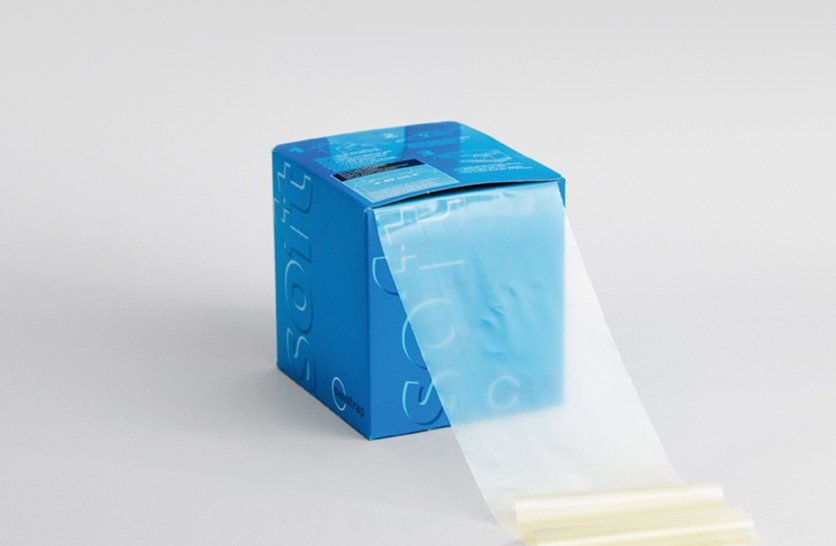 anstrap® soft Dehnband-Box mit besonders weichen Bändern zur Fixierung sensibler Verpackungen.